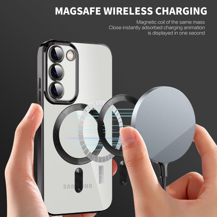 For Samsung Galaxy S20 FE CD Texture Plating TPU MagSafe Phone Case with Lens Film(Brown) - Galaxy S20 FE Cases by PMC TechLife | Online Shopping South Africa | PMC TechLife
