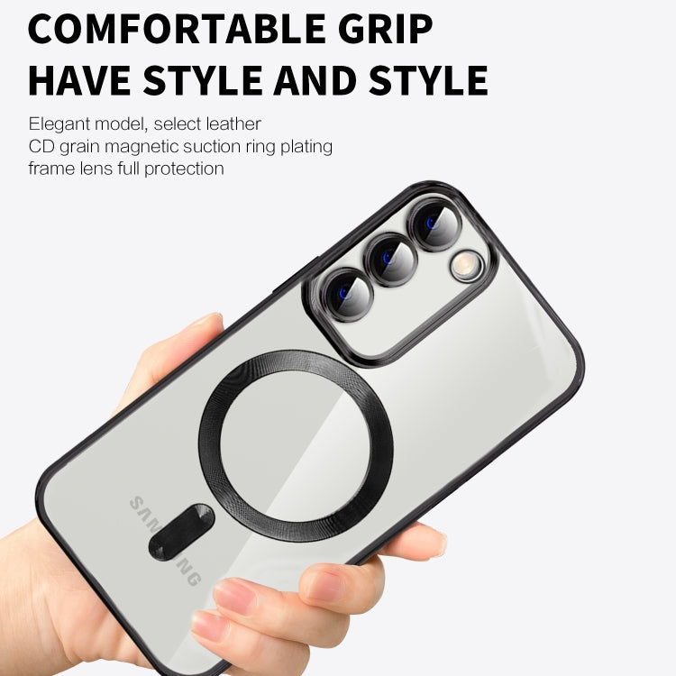 For Samsung Galaxy S20 FE CD Texture Plating TPU MagSafe Phone Case with Lens Film(Dark Purple) - Galaxy S20 FE Cases by PMC TechLife | Online Shopping South Africa | PMC TechLife