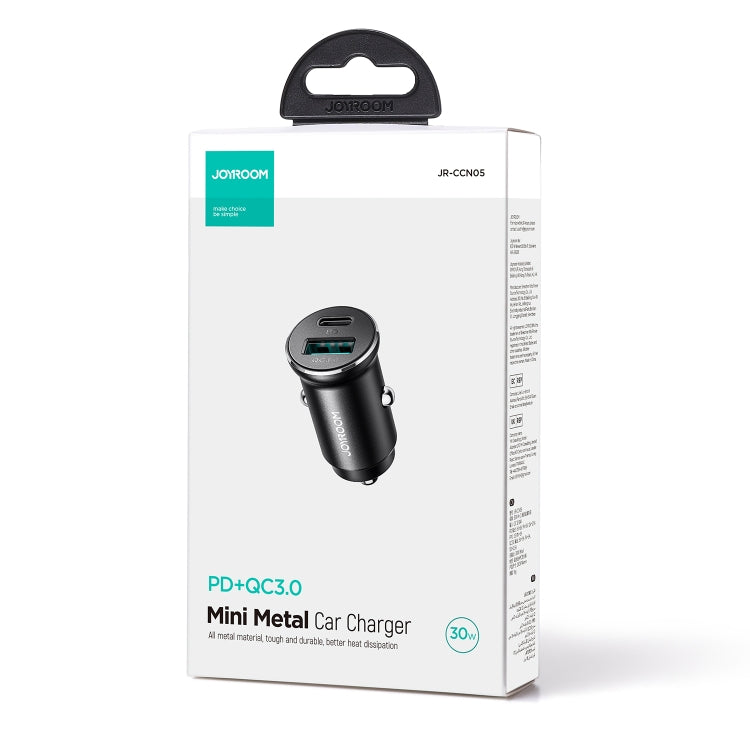 JOYROOM JR-CCN05 30W PD+QC3.0 Mini Metal Car Charger(Black) - Car Charger by JOYROOM | Online Shopping South Africa | PMC Jewellery