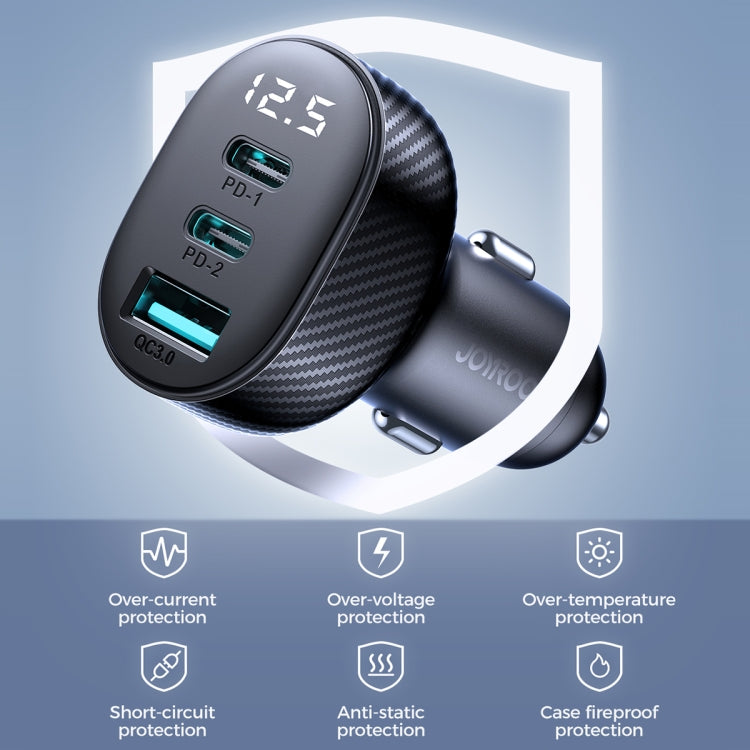 JOYROOM JR-CCD04 30W Dual PD + QC3.0 Ports Digital Display Car Charger(Black) - Car Charger by JOYROOM | Online Shopping South Africa | PMC Jewellery | Buy Now Pay Later Mobicred