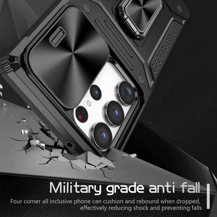 For Samsung Galaxy S23 Ultra 5G Camshield Robot TPU Hybrid PC Phone Case(Black) - Galaxy Phone Cases by PMC TechLife | Online Shopping South Africa | PMC TechLife | Buy Now Pay Later Mobicred