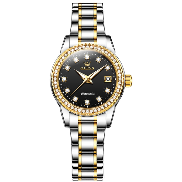 OLEVS 7003 Women Multifunctional Waterproof Mechanical Watch(Gold + Black) - Metal Strap Watches by OLEVS | Online Shopping South Africa | PMC Jewellery | Buy Now Pay Later Mobicred