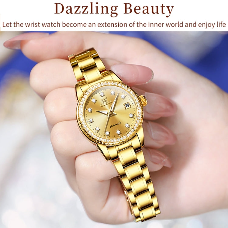 OLEVS 7003 Women Multifunctional Waterproof Mechanical Watch(Gold) - Metal Strap Watches by OLEVS | Online Shopping South Africa | PMC Jewellery | Buy Now Pay Later Mobicred