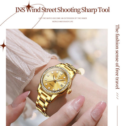 OLEVS 7003 Women Multifunctional Waterproof Mechanical Watch(Gold) - Metal Strap Watches by OLEVS | Online Shopping South Africa | PMC Jewellery | Buy Now Pay Later Mobicred