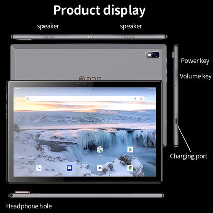 BDF P30 4G LTE Tablet PC 10.1 inch, 8GB+256GB, Android 12 MTK6762 Octa Core, Support Dual SIM, EU Plug(Grey) - BDF by BDF | Online Shopping South Africa | PMC Jewellery | Buy Now Pay Later Mobicred