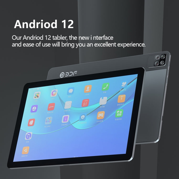 BDF P40 4G LTE Tablet PC 10.1 inch, 8GB+256GB, Android 12 MTK6762 Octa Core, Support Dual SIM, EU Plug(Grey) - free shipping - PMC TechLife - Order now!