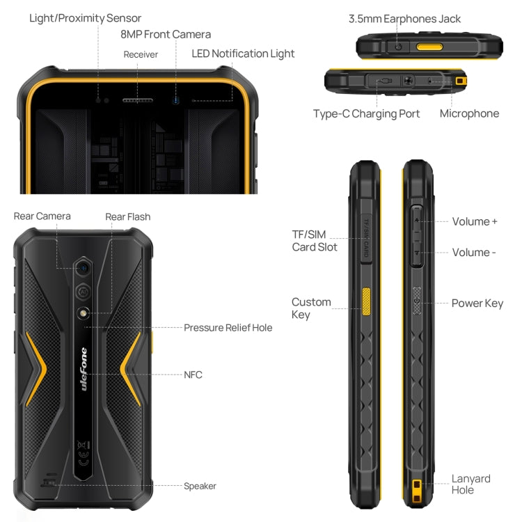 Ulefone Armor X12 Pro, 4GB+64GB, IP68/IP69K Rugged Phone, 5.45 inch Android 13 MediaTek Helio G36 Octa Core, Network: 4G, NFC(Some Orange) - Ulefone by Ulefone | Online Shopping South Africa | PMC Jewellery | Buy Now Pay Later Mobicred