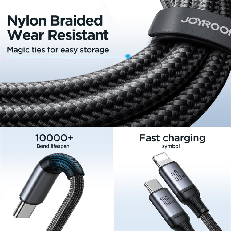 JOYROOM A21 100W Type-C to Type-C+8 Pin 2 in 1 Charging Cable, Length: 1.5m(Black) - 2 in 1 Cable by JOYROOM | Online Shopping South Africa | PMC Jewellery | Buy Now Pay Later Mobicred