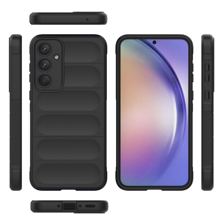 For Samsung Galaxy A35 5G Magic Shield TPU + Flannel Phone Case(Black) - Galaxy Phone Cases by PMC TechLife | Online Shopping South Africa | PMC TechLife | Buy Now Pay Later Mobicred