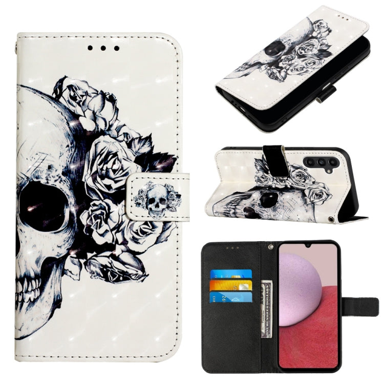 For Samsung Galaxy A15 3D Painting Horizontal Flip Leather Phone Case(Skull) - free shipping - PMC TechLife - Order now!