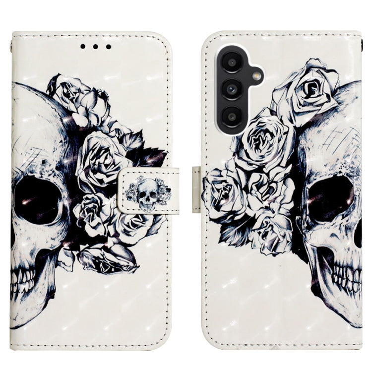 For Samsung Galaxy A15 3D Painting Horizontal Flip Leather Phone Case(Skull) - free shipping - PMC TechLife - Order now!