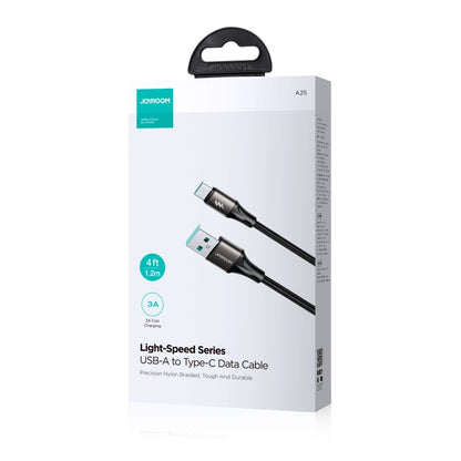 JOYROOM SA25-AC3 3A USB to USB-C/Type-C Fast Charge Data Cable, Length:2m(Black) - USB-C & Type-C Cable by JOYROOM | Online Shopping South Africa | PMC Jewellery