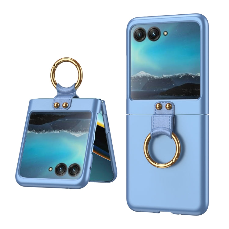 For Motorola Razr 40 Ultra GKK Ultra-thin PC Ring Holder Phone Case(Blue) - Motorola Cases by GKK | Online Shopping South Africa | PMC Jewellery | Buy Now Pay Later Mobicred