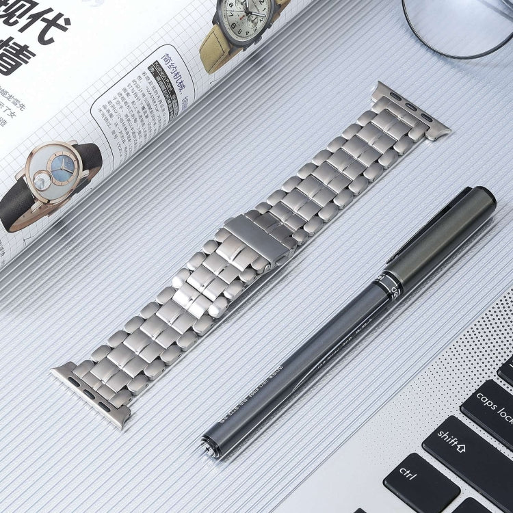 For Apple Watch SE 2023 44mm Five Beads Titanium Steel Watch Band(Silver) - Watch Bands by PMC TechLife | Online Shopping South Africa | PMC TechLife
