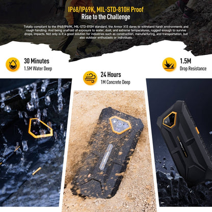 Ulefone Armor X13, 6GB+64GB, IP68/IP69K Rugged Phone, 6.52 inch Android 13 MediaTek Helio G36 Octa Core, Network: 4G, NFC, OTG(Some Orange) - Ulefone by Ulefone | Online Shopping South Africa | PMC Jewellery | Buy Now Pay Later Mobicred