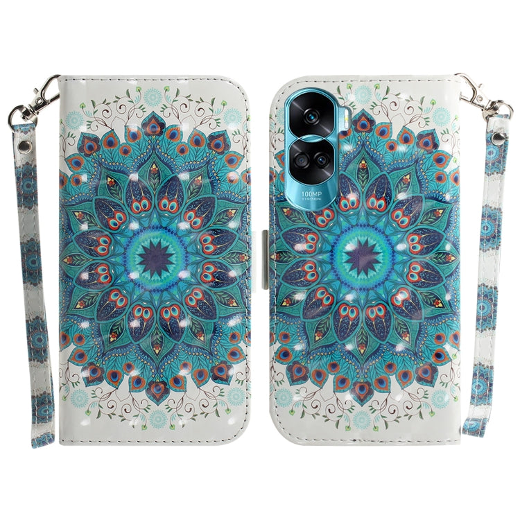 For Honor 90 Lite 3D Colored Horizontal Flip Leather Phone Case(Peacock Wreath) - free shipping - PMC TechLife - Order now!