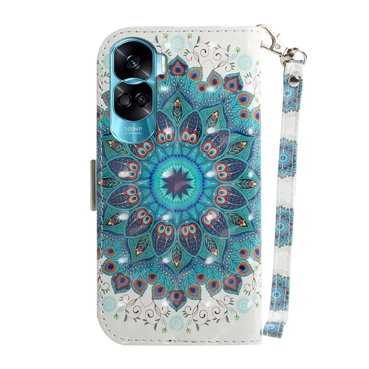 For Honor 90 Lite 3D Colored Horizontal Flip Leather Phone Case(Peacock Wreath) - free shipping - PMC TechLife - Order now!