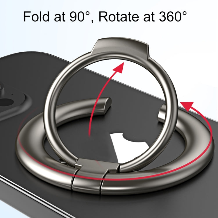 Electroplated Metal Magnetic Ring Holder(Black) - Ring Holder by PMC TechLife | Online Shopping South Africa | PMC TechLife | Buy Now Pay Later Mobicred