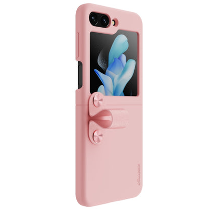 For Samsung Galaxy Z Flip5 NILLKIN Skin Feel Liquid Silicone Phone Case With Finger Strap(Pink) - Galaxy Z Flip5 Cases by NILLKIN | Online Shopping South Africa | PMC Jewellery | Buy Now Pay Later Mobicred