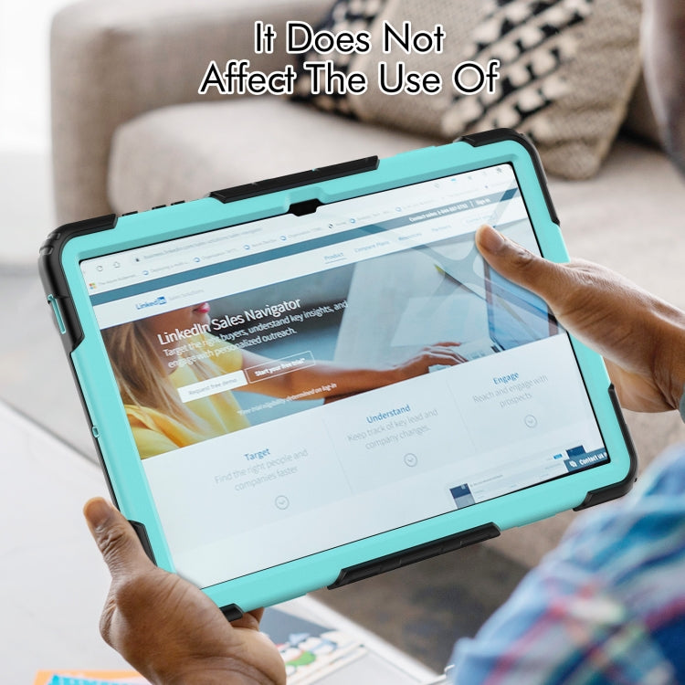 For Samsung Galaxy Tab S9 Ultra / S10 Ultra Silicone Hybrid PC Tablet Protective Case(Black+Light Blue) - Galaxy Tab S9 Ultra Cases by PMC TechLife | Online Shopping South Africa | PMC TechLife | Buy Now Pay Later Mobicred