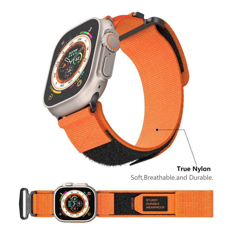 For Apple Watch Series 9 45mm AW Nylon Two-Section Watch Band(Orange) - free shipping - PMC TechLife - Order now!