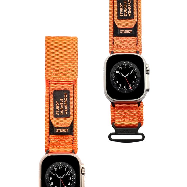 For Apple Watch Series 9 45mm AW Nylon Two-Section Watch Band(Orange) - free shipping - PMC TechLife - Order now!