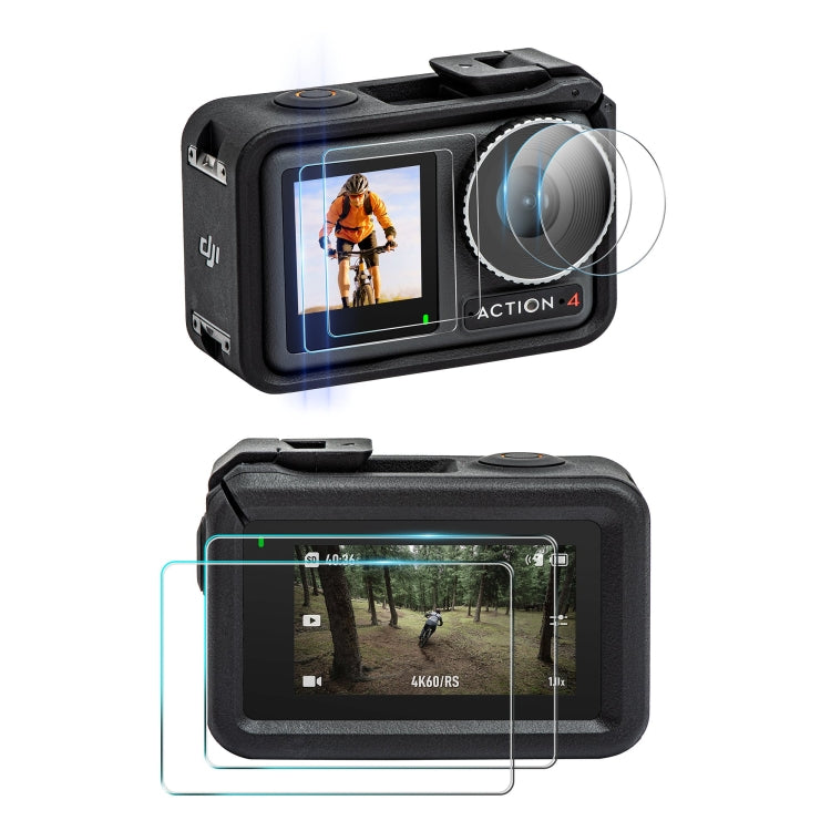 For DJI Osmo Action 4 STARTRC 3 in 1 Lens Protector Front and Rear Screen Tempered Glass Films(2 Sets) - Protective Film & Stickers by STARTRC | Online Shopping South Africa | PMC Jewellery | Buy Now Pay Later Mobicred