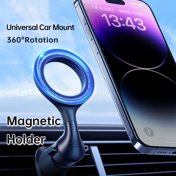 ROCK RPH1000 Car Air Vent Rotating Magnetic Ring Phone Mount(Black) - Car Holders by ROCK | Online Shopping South Africa | PMC Jewellery | Buy Now Pay Later Mobicred