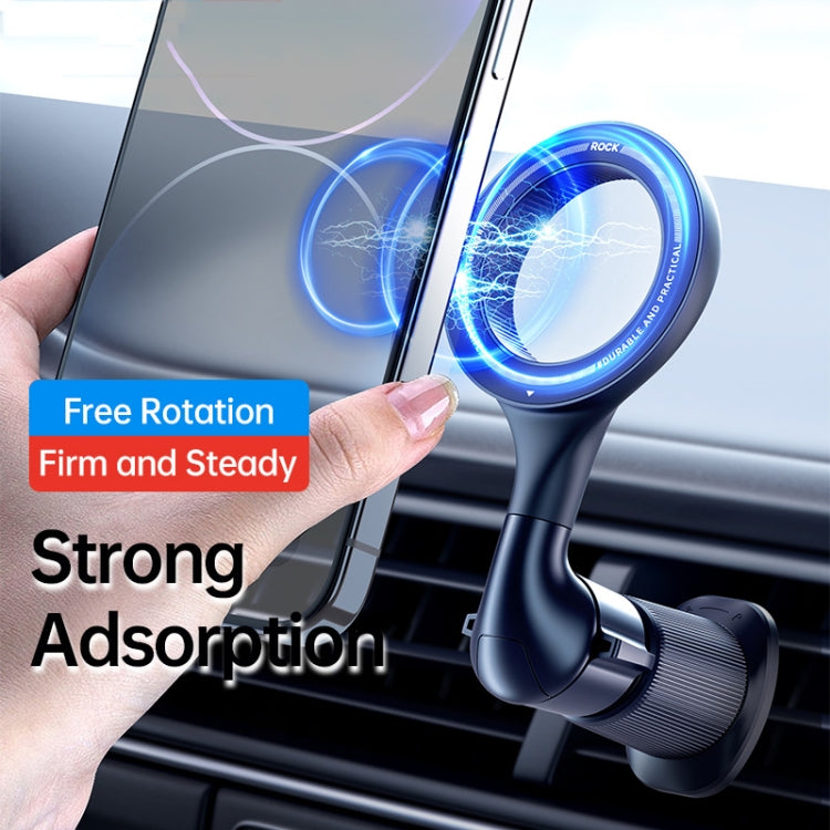 ROCK RPH1000 Car Air Vent Rotating Magnetic Ring Phone Mount(Black) - Car Holders by ROCK | Online Shopping South Africa | PMC Jewellery | Buy Now Pay Later Mobicred