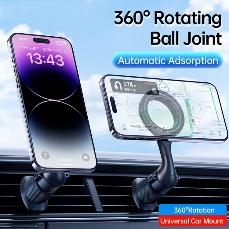 ROCK RPH1000 Car Air Vent Rotating Magnetic Ring Phone Mount(Black) - Car Holders by ROCK | Online Shopping South Africa | PMC Jewellery | Buy Now Pay Later Mobicred