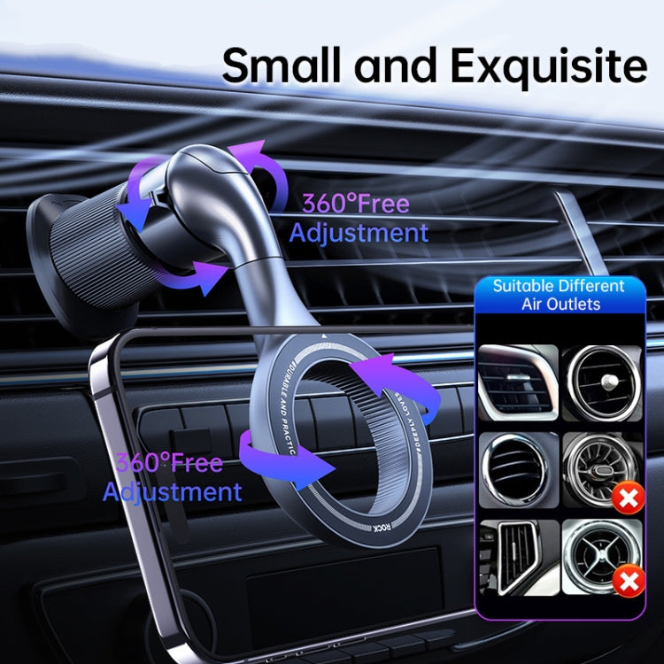 ROCK RPH1000 Car Air Vent Rotating Magnetic Ring Phone Mount(Black) - Car Holders by ROCK | Online Shopping South Africa | PMC Jewellery | Buy Now Pay Later Mobicred