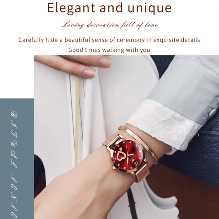 OLEVS 5189 Women Heart Shape Waterproof Quartz Watch(Red) - Metal Strap Watches by OLEVS | Online Shopping South Africa | PMC Jewellery | Buy Now Pay Later Mobicred