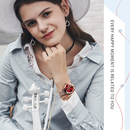 OLEVS 5189 Women Heart Shape Waterproof Quartz Watch(Red) - Metal Strap Watches by OLEVS | Online Shopping South Africa | PMC Jewellery | Buy Now Pay Later Mobicred