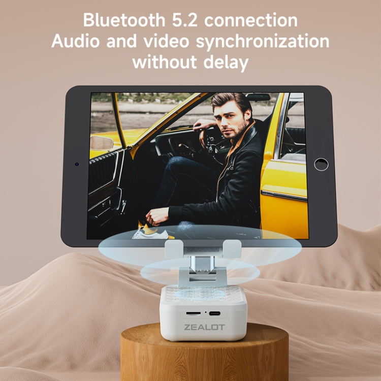 Zealot Z7 2 in 1 Foldable Phone Holder with Wireless Bluetooth Speaker(White) - Desktop Holder by ZEALOT | Online Shopping South Africa | PMC TechLife | Buy Now Pay Later Mobicred
