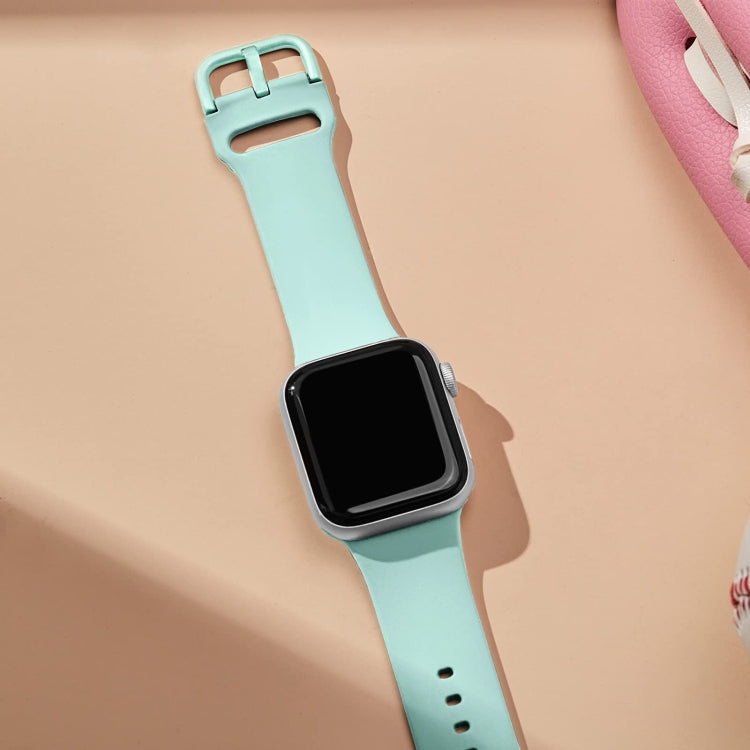 For Apple Watch 8 41mm Pin Buckle Silicone Watch Band(Mint Green) - Watch Bands by PMC TechLife | Online Shopping South Africa | PMC TechLife