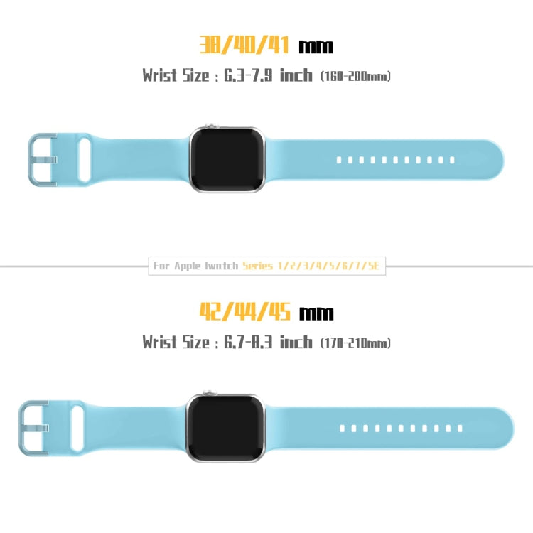 For Apple Watch 8 45mm Pin Buckle Silicone Watch Band(Light Blue) - Watch Bands by PMC TechLife | Online Shopping South Africa | PMC TechLife