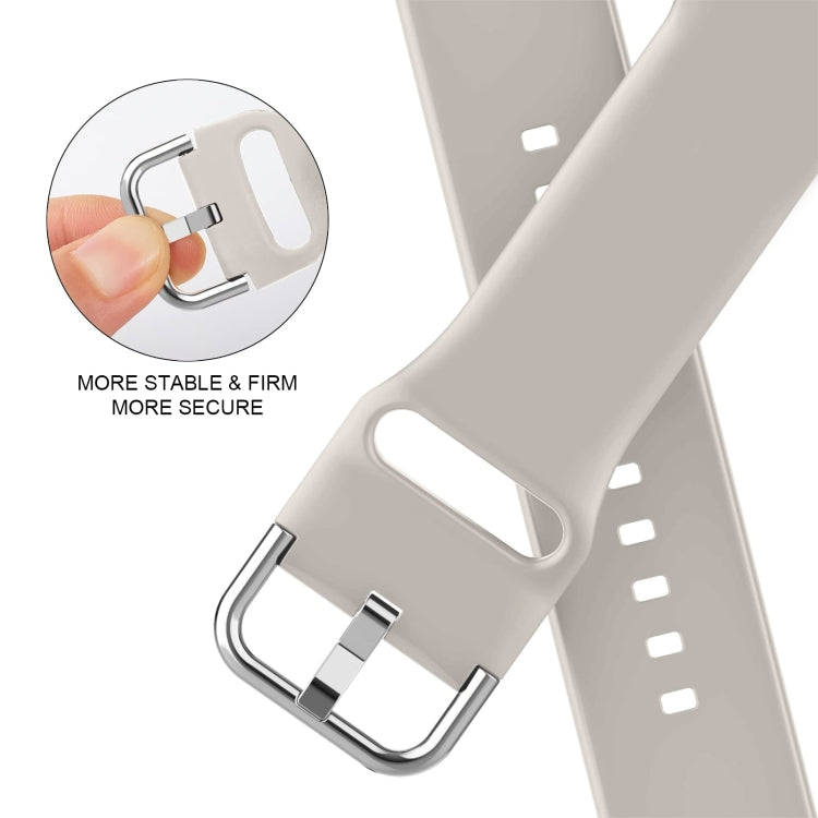 For Apple Watch SE 2022 44mm Pin Buckle Silicone Watch Band(Starlight) - Watch Bands by PMC TechLife | Online Shopping South Africa | PMC TechLife