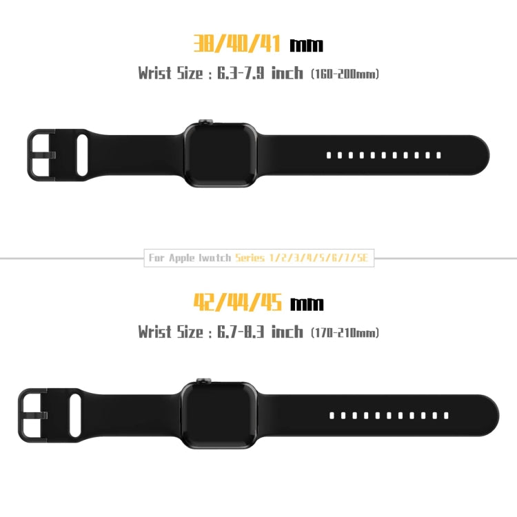 For Apple Watch 7 41mm Pin Buckle Silicone Watch Band(Black) - Watch Bands by PMC TechLife | Online Shopping South Africa | PMC TechLife