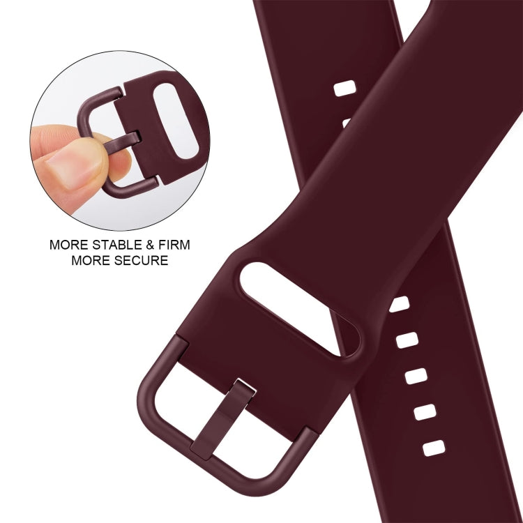 For Apple Watch 7 41mm Pin Buckle Silicone Watch Band(Wine Red) - Watch Bands by PMC TechLife | Online Shopping South Africa | PMC TechLife