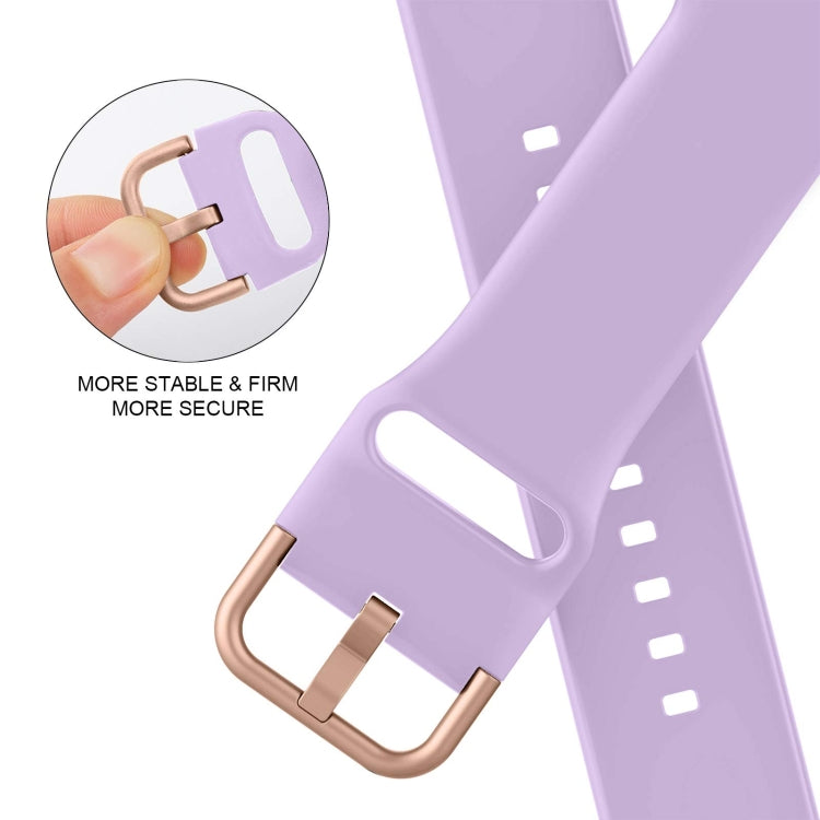 For Apple Watch 7 45mm Pin Buckle Silicone Watch Band(Lavender) - Watch Bands by PMC TechLife | Online Shopping South Africa | PMC TechLife
