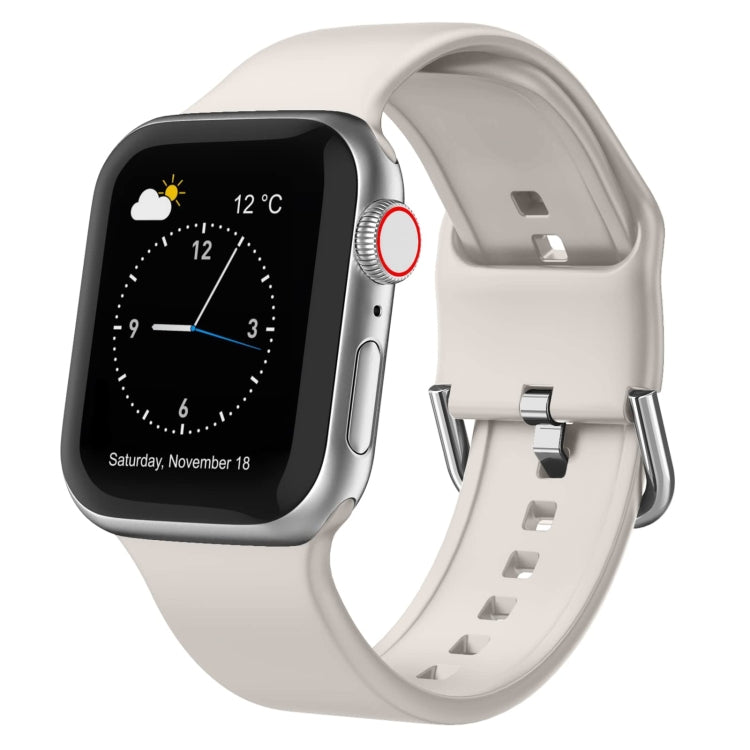 For Apple Watch SE 40mm Pin Buckle Silicone Watch Band(Starlight) - Watch Bands by PMC TechLife | Online Shopping South Africa | PMC TechLife