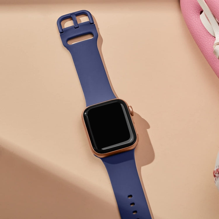 For Apple Watch 6 40mm Pin Buckle Silicone Watch Band(Violet Gray) - Watch Bands by PMC TechLife | Online Shopping South Africa | PMC TechLife