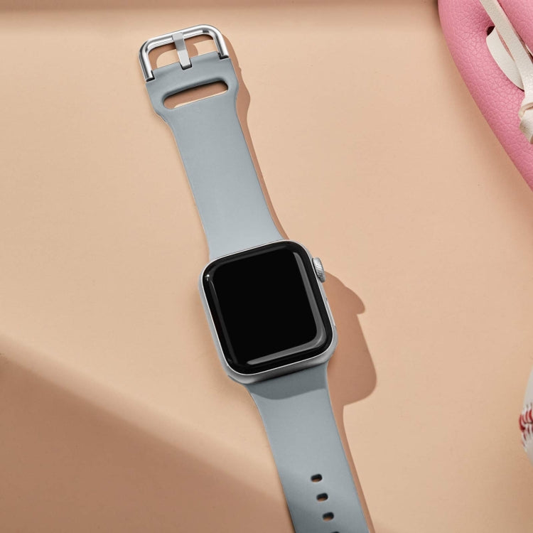 For Apple Watch 6 44mm Pin Buckle Silicone Watch Band(Light Grey) - Watch Bands by PMC TechLife | Online Shopping South Africa | PMC TechLife