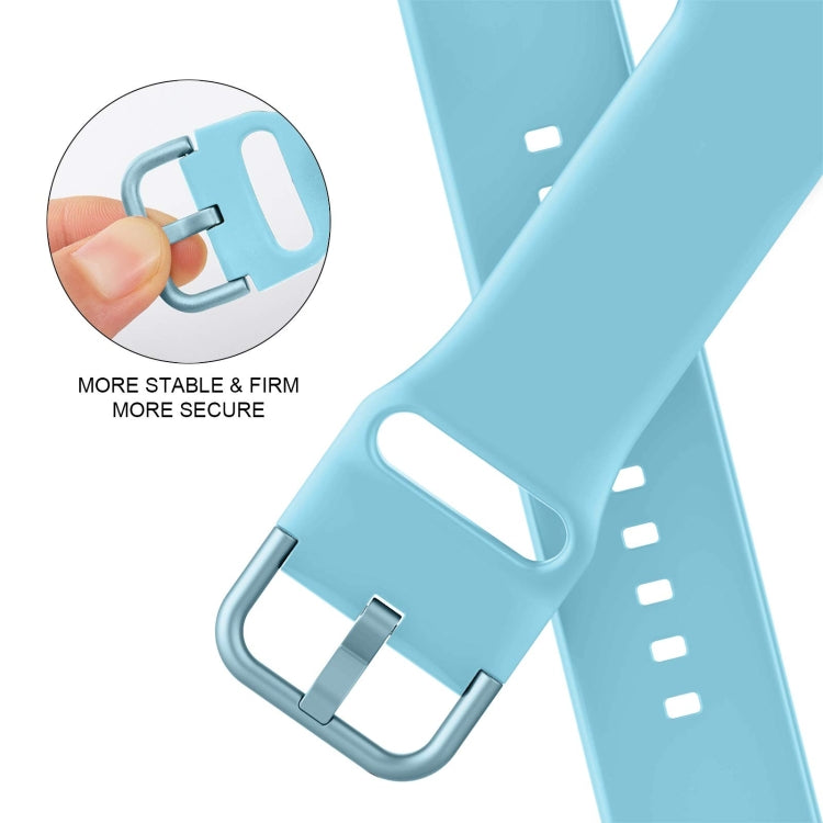 For Apple Watch 6 44mm Pin Buckle Silicone Watch Band(Light Blue) - Watch Bands by PMC TechLife | Online Shopping South Africa | PMC TechLife