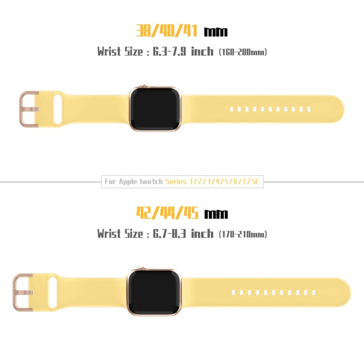 For Apple Watch 5 44mm Pin Buckle Silicone Watch Band(Yellow) - Watch Bands by PMC TechLife | Online Shopping South Africa | PMC TechLife