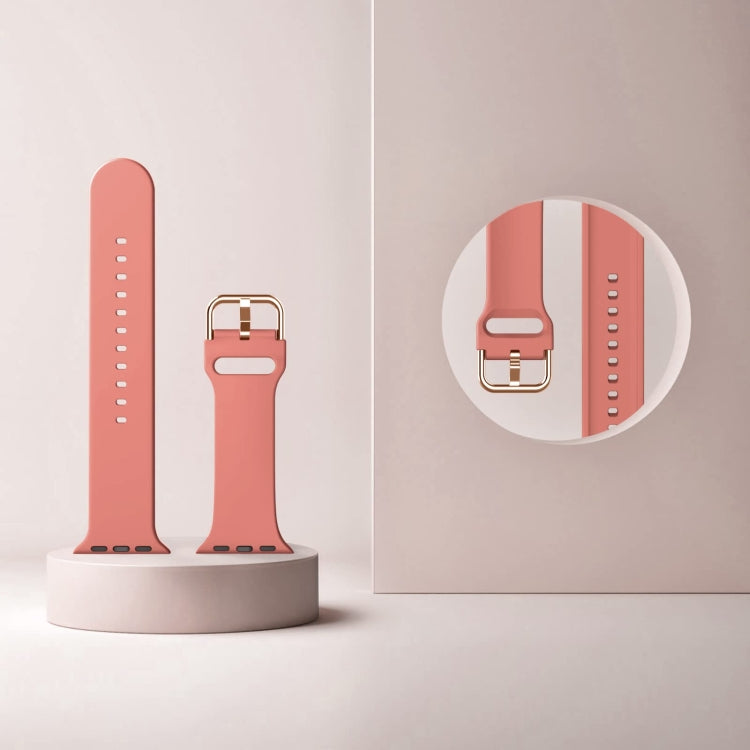 For Apple Watch 5 44mm Pin Buckle Silicone Watch Band(Coral) - Watch Bands by PMC TechLife | Online Shopping South Africa | PMC TechLife