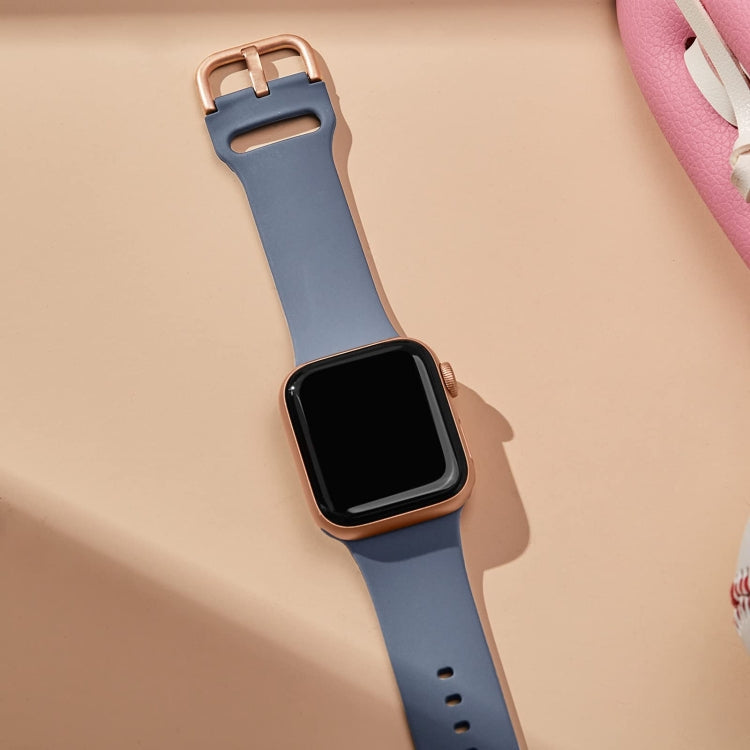 For Apple Watch 4 40mm Pin Buckle Silicone Watch Band(Blue Grey) - Watch Bands by PMC TechLife | Online Shopping South Africa | PMC TechLife