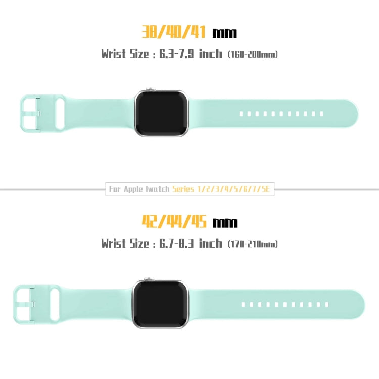 For Apple Watch 3 38mm Pin Buckle Silicone Watch Band(Mint Green) - Watch Bands by PMC TechLife | Online Shopping South Africa | PMC TechLife