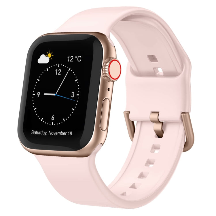 For Apple Watch 2 42mm Pin Buckle Silicone Watch Band(Pink Sand) - Watch Bands by PMC TechLife | Online Shopping South Africa | PMC TechLife