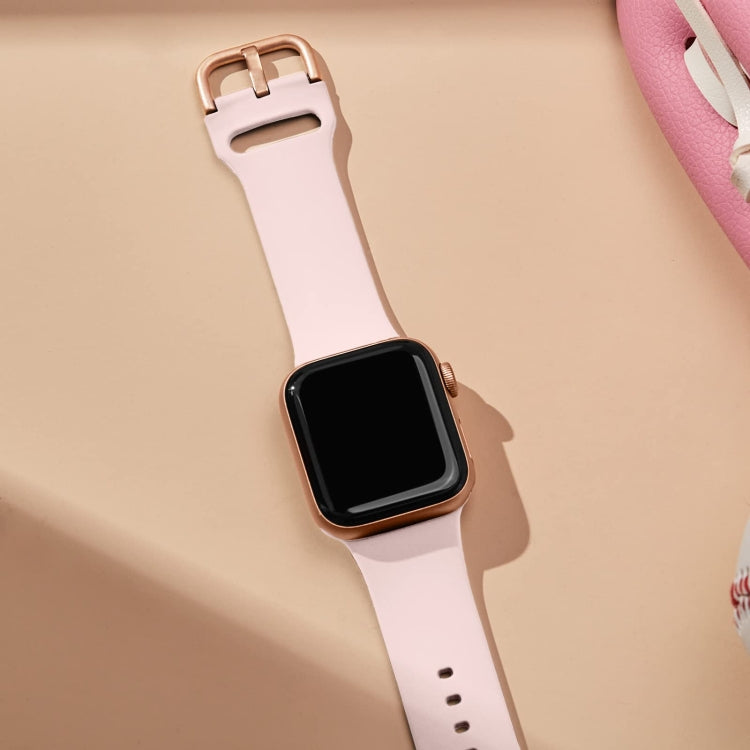 For Apple Watch 2 42mm Pin Buckle Silicone Watch Band(Pink Sand) - Watch Bands by PMC TechLife | Online Shopping South Africa | PMC TechLife